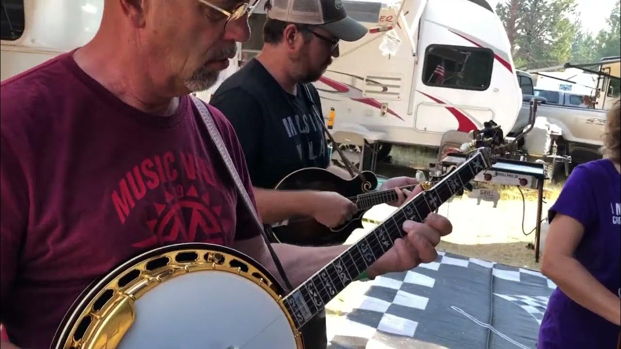 Warming up for our set at Hardtimes Bluegrass Festival in Hamilton, MT