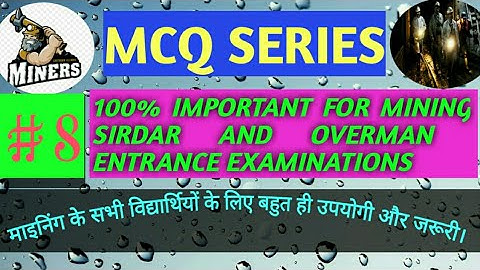 MCQ||MINE MACHINERY||#8||MINING