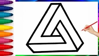 Draw a Magic 3D Triangle Step by Step | Fun Illusion Art for Kids