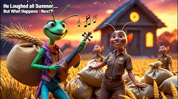 The Grasshopper’s Big Lesson! 🎶 Aesop’s Fable - Learn, Work & Play! (3D Animated Moral Story)