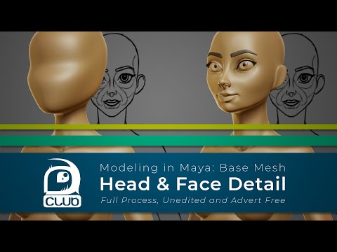 #ModelingInMaya | Base Mesh | Head & Face Detail