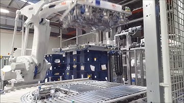 SPS robot cell for palletizing boxes