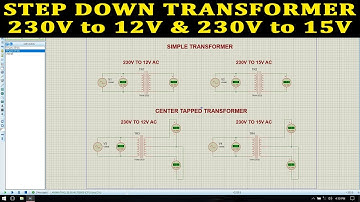 PROTEUS - 230V TO 12V TRANSFORMER, STEP-DOWN TRANSFORMER, 12V TRANSFORMER DESIGN AND SIMULATION
