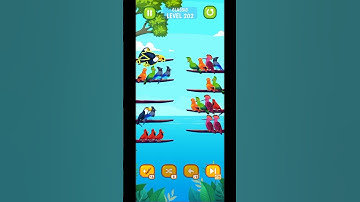 Bird sort color puzzle level 202 gameplay walkthrough solution Android gameplay #short #game