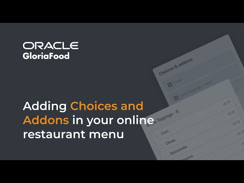 Adding Choices & Addons in your online restaurant menu  – GloriaFood Tutorial