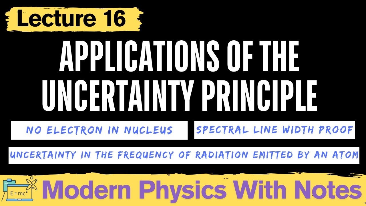Applications of Uncertainty Principle | No Electron in Nucleus | Spectral Line Width Proof