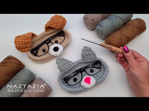 Crochet Glasses Holder Cat and Dog to Hold Eyeglasses