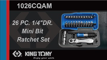 26 PC. 1/4" Mini Bit Ratchet Set | 1026CQ-AM | KING TONY TOOLS