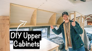 Building Upper Kitchen Cabinets in School Bus Tiny Home - Skoolie Build Ep. 28