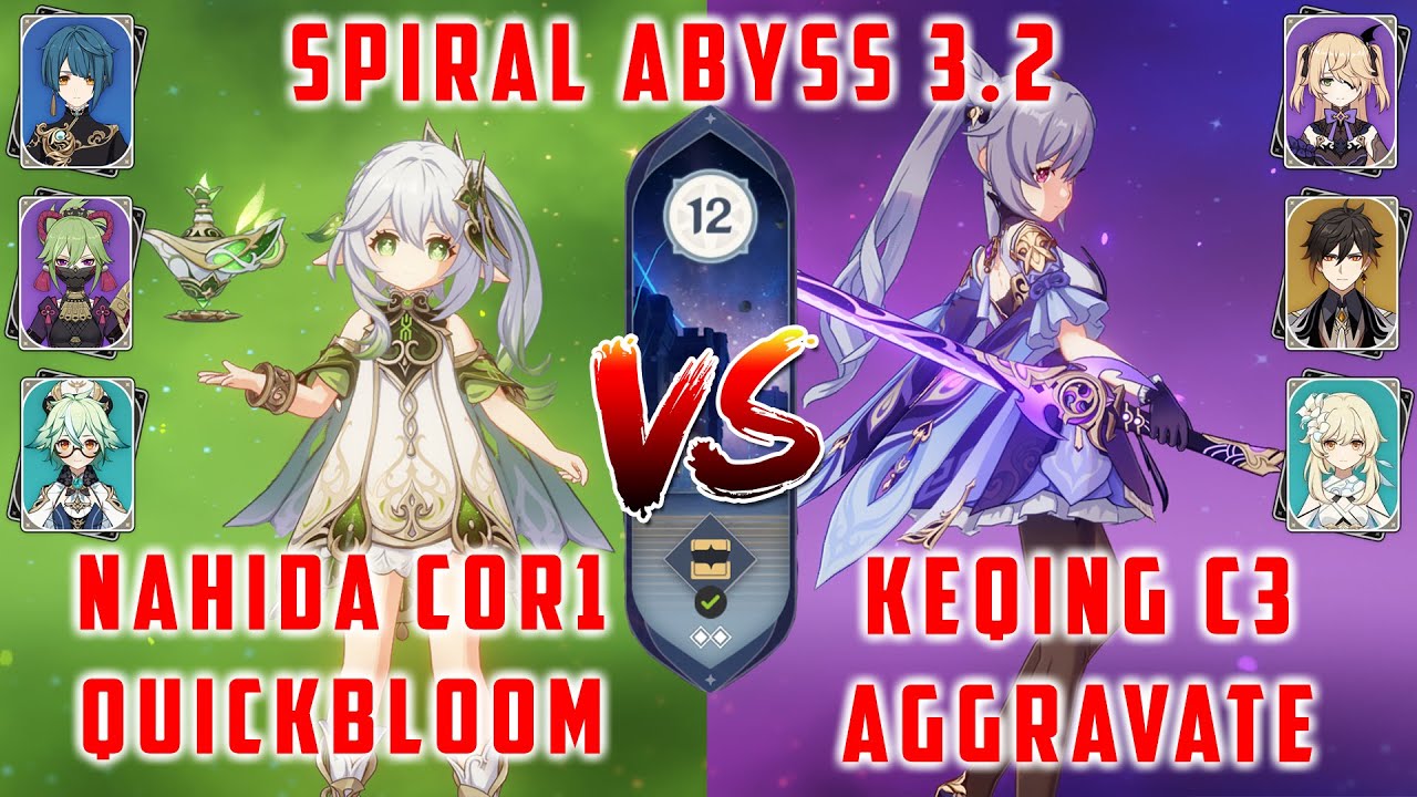 C0 Нахида QuickBloom & C3 Кэ Цин Aggravate Витая Бездна 12 Этаж [Genshin Impact 3.2]