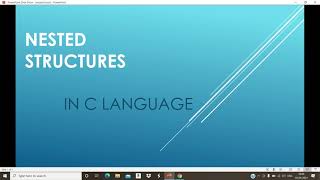 NESTED STRUCTURE IN C LANGUAGE