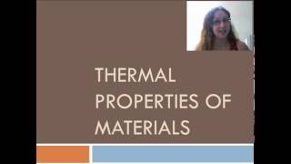 Thermal Properties of Materials