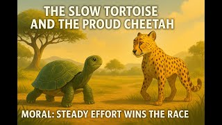 Detalles 🐢✨ The Slow Tortoise and the Proud Cheetah #motivational #Moral Story for Kids #funtalkfriends Guía