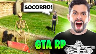 VIREI ESQUELETO E TROLLEI GERAL NO CEMITÉRIO DO GTA RP!!