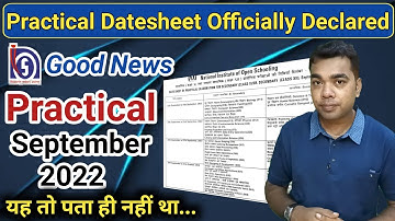 Practical Datesheet Declared Officially | NIOS Practical October 2022