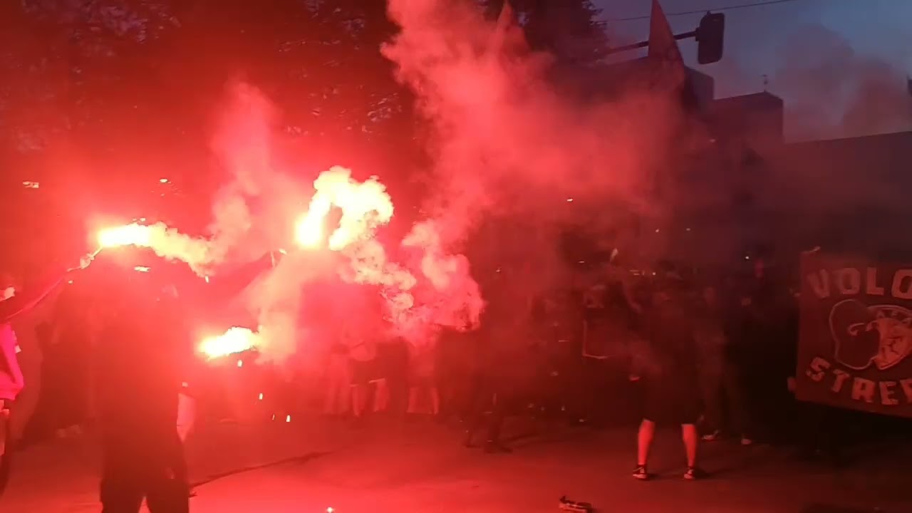 Πανηγυρισμοί φιλάθλων για την άνοδο της ΑΕΛ