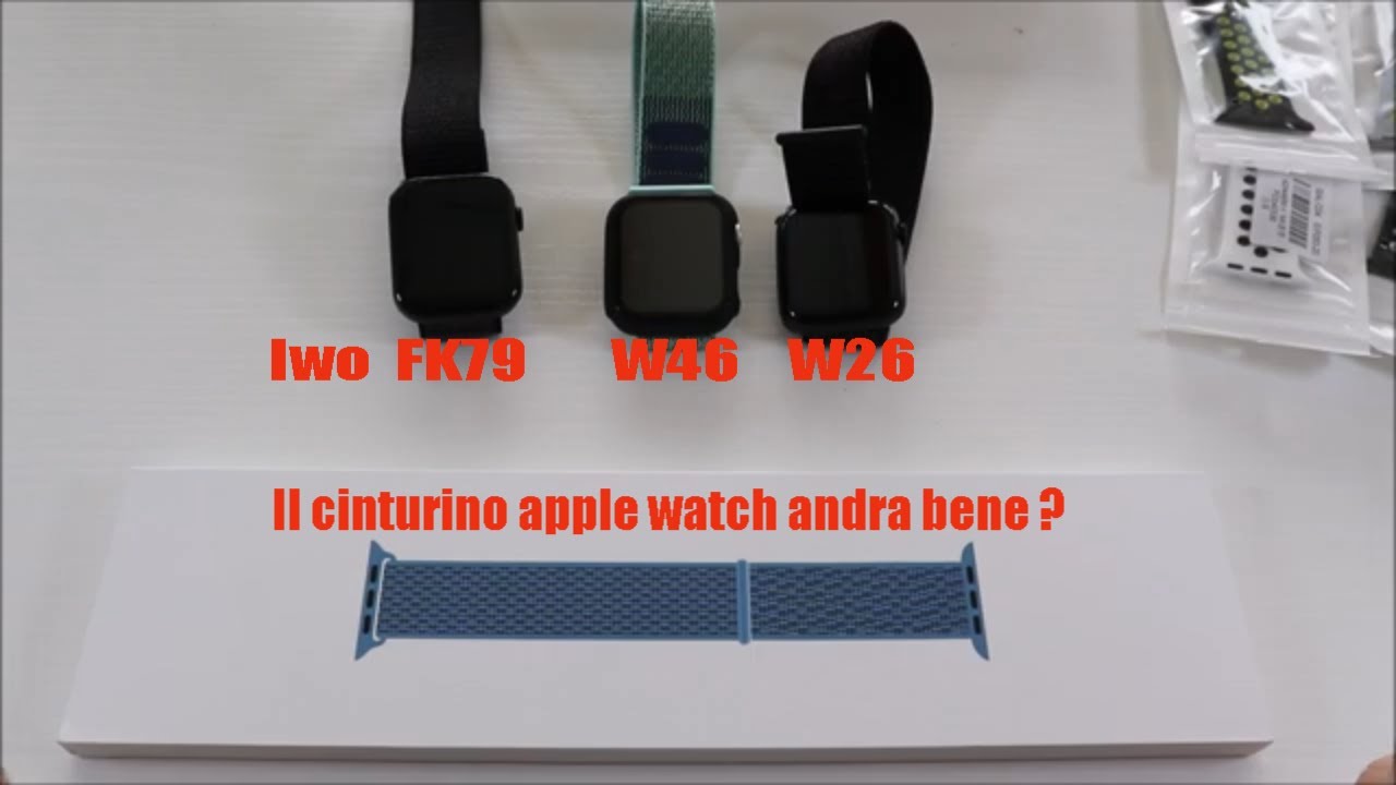Iwo w26 w46 fk78 prova cinturino apple originale - YouTube
