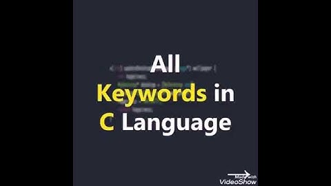 All Keywords In C Programming Language