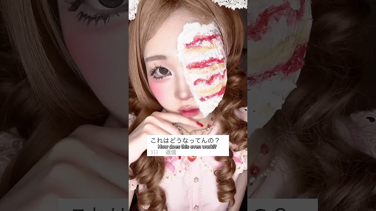 【️顔面ケーキ】これどうなってるの😱⁉️ #ケーキメイクやり方 イラスト▶︎100年様 掲載許可ありがとうございます🙇🏻♀️