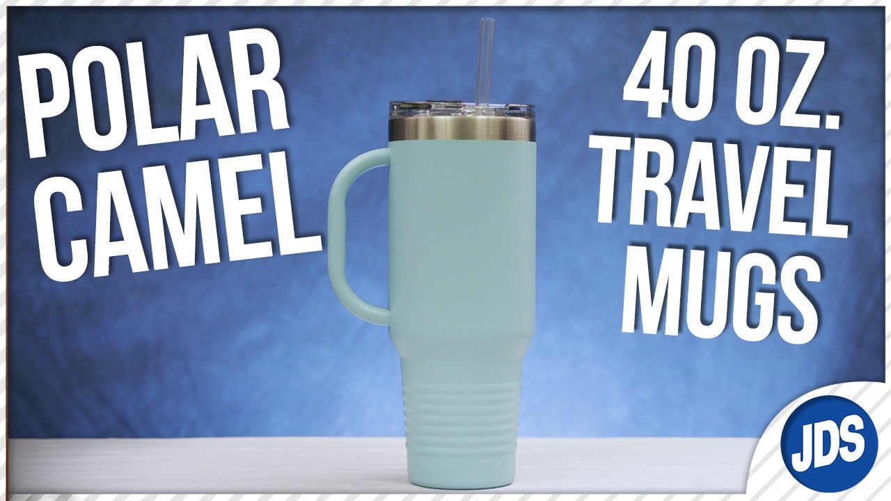 Polar Camel 40 oz. Travel Mug with Handle, Straw Included