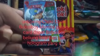 Unboxing Choki Choki Monsta galaxy card Boboiboy dapat Boboiboy beliung tapi hologram gak yang s