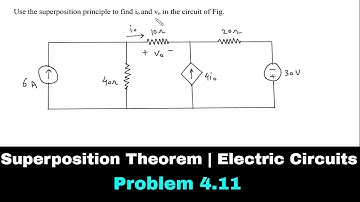 Superpositiestelling | Elektrische schakelingen | Probleem 4.11 | Elektrotechniek
