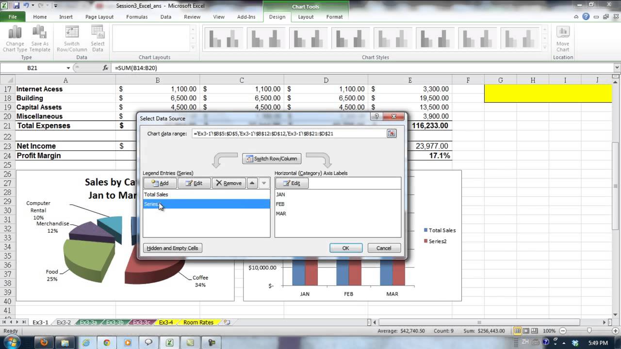 Excel Chart Revenue Vs Expenses