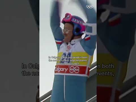 Eddie the Eagle captured hearts at #Calgary1988 ⛷️ #Olympics #MilanoCortina2026 #SkiJumping