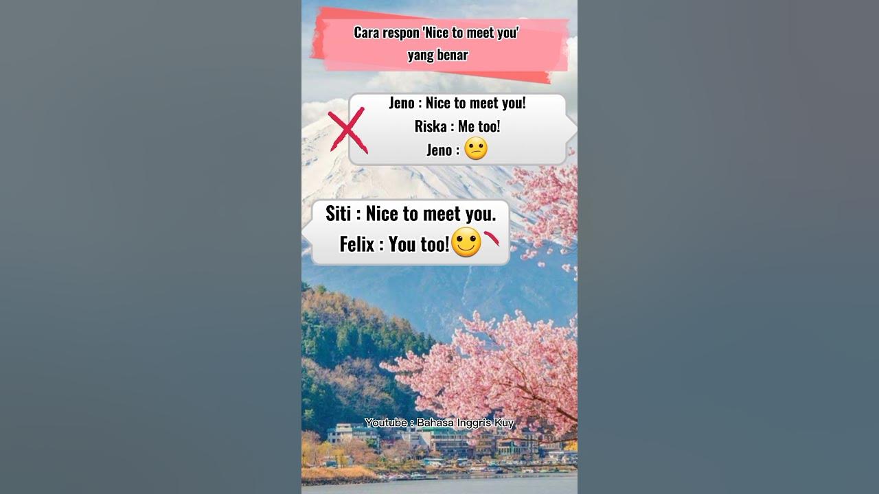 Cara Respon Ungkapan Nice To Meet You Yang Benar