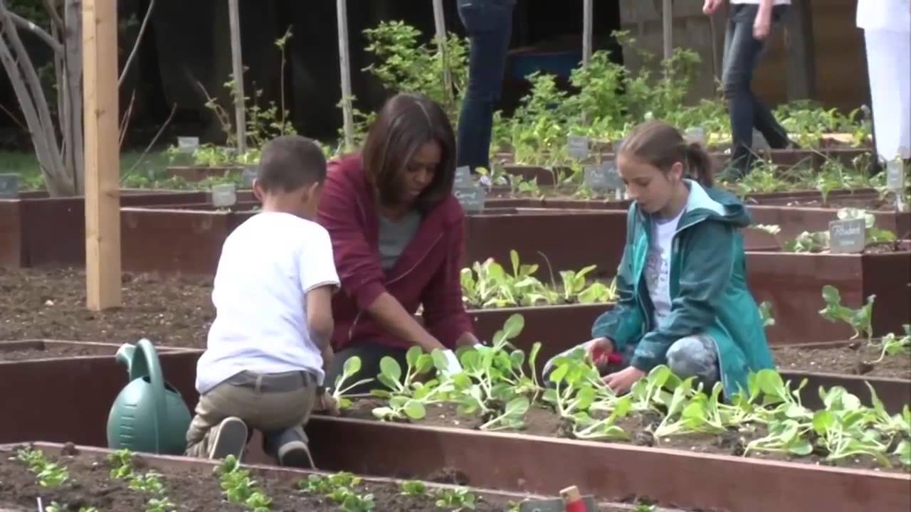 First Lady Invites Children To Plant Vegetable Garden At White