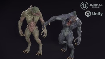 Creepy mutant 3d model preview