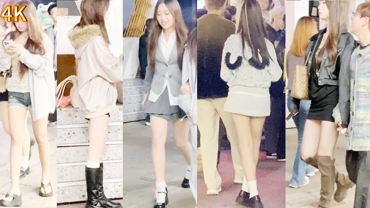4K China chongqingshi Street beauties in Jiujie 中国 重庆 九街 街头美女 