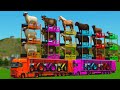 BIG CARGO TRANSPORT WITH SHEEPS, HORSES, COWS, BUFFALO, GOATS &amp; TRUCKS - FS25