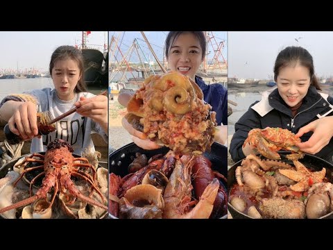 【FOOD CHINESE 】Fishermen Eat Seafood - Super Delicious Fresh Crab Dish of Chinese Girl #49