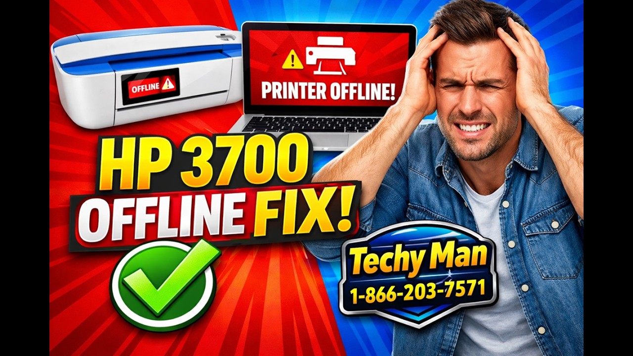 HP DeskJet 3700 Offline Fix | Printer Not Printing (Easy Guide) - YouTube