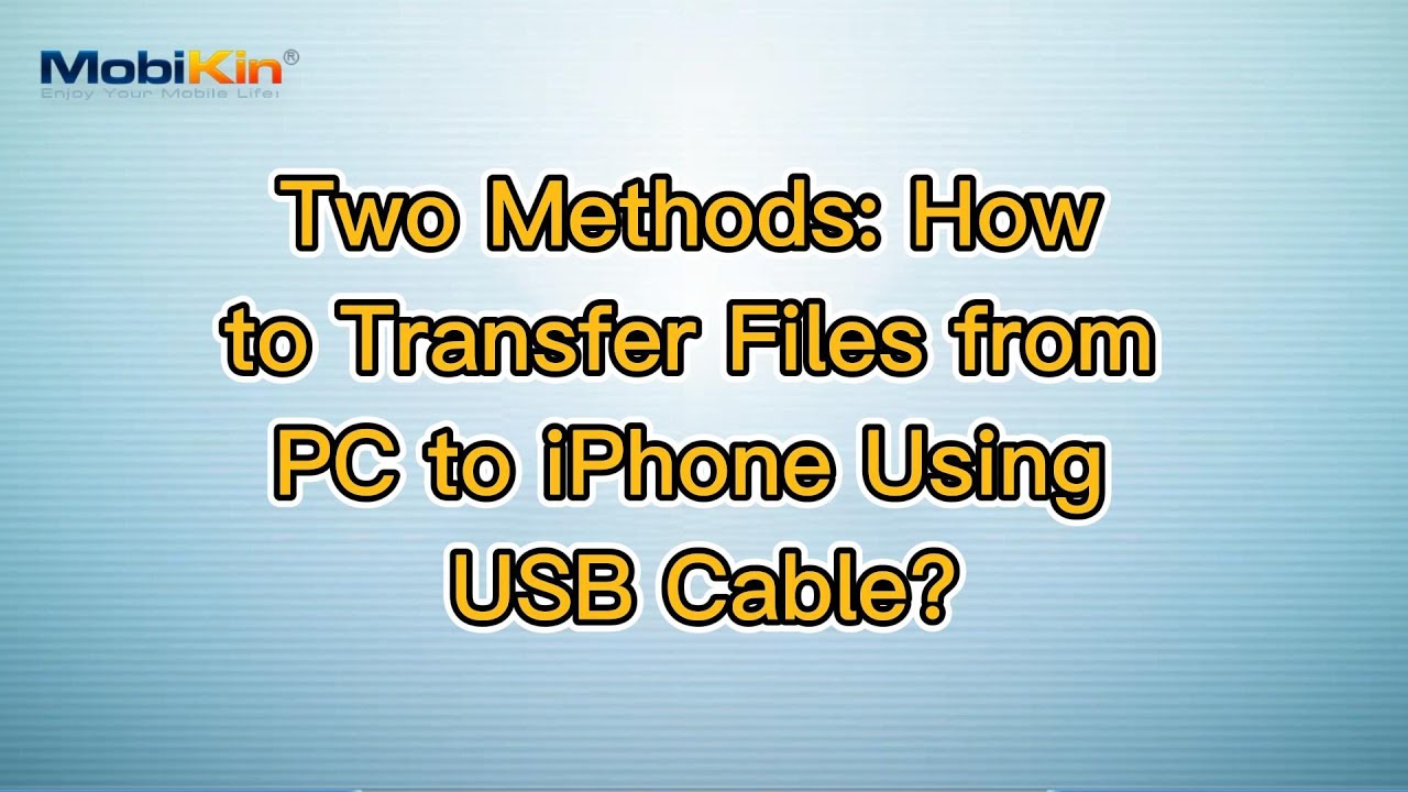 Two Methods How To Transfer Files From PC To IPhone Using USB Cable Two Methods How To Transfer Files From PC To IPhone Using USB Cable