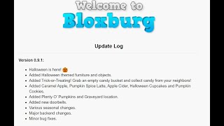 Bloxburg Halloween Update 9.1 2020