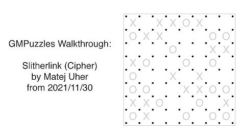 GMPuzzles - 2021/11/30 - Slitherlink (Cipher) by Matej Uher