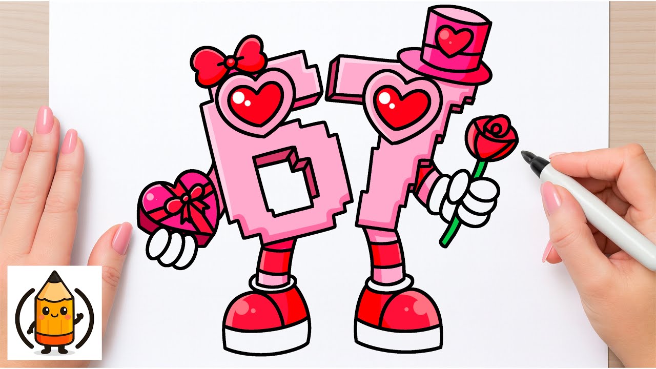 How To Draw Six Seven Valentine’s Day Edition | Steal A Brainrot | Roblox 