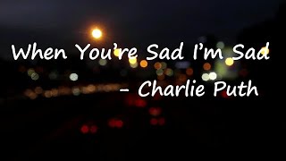 Charlie Puth - When You're Sad I'm Sad  Lyrics