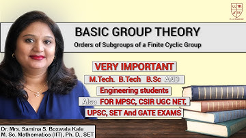 Order of Subgroups of a finite cyclic group - Chapter 3 - Lecture 13