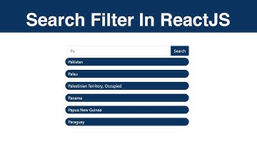Create React Search Filter with React Hooks | ReactJS Search Bar | React Tutorials for Beginners