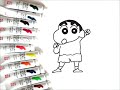 [人気キャラクター] 　しんちゃんの描き方　クレヨンしんちゃん　how to draw　Crayon Shinchan 그림