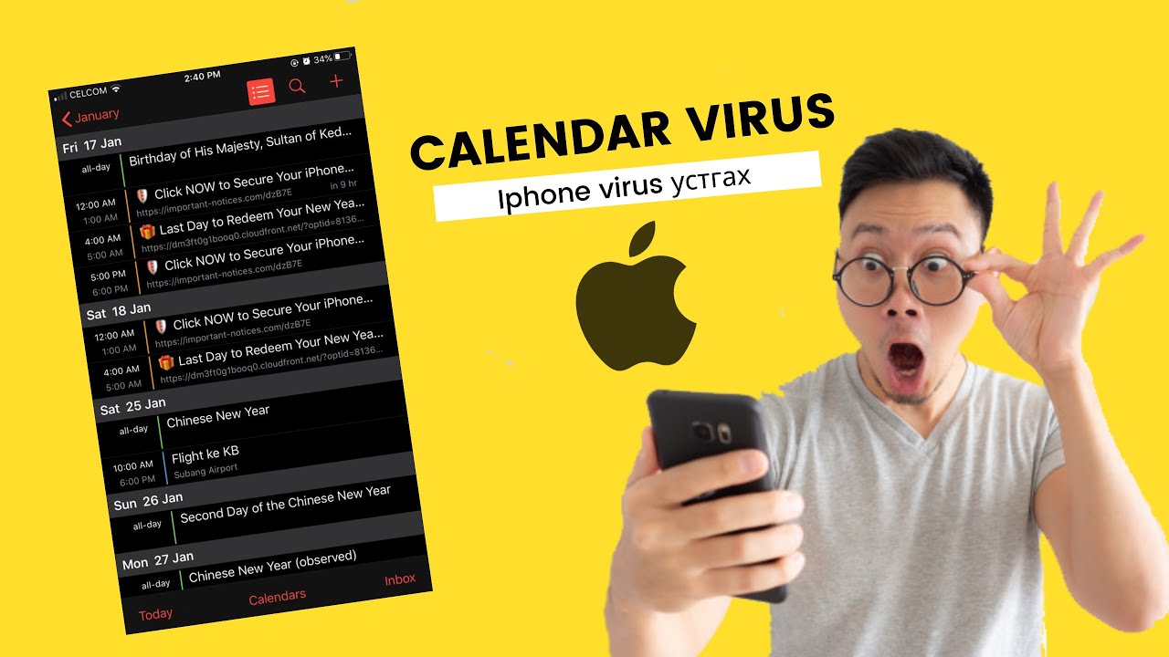 IPHONE calendar вирус устгах VIRUS REMOVAL IOS YouTube