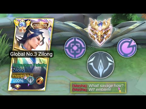 WHEN GLOBAL ZILONG USE THIS ULTRA PRO EMBLEM WTF DAMAGE AUTO GARBAGE