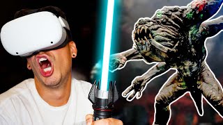 I FOUGHT A GIANT RANCOR IN VR! (Vader Immortal: Episode 2 - Part 2)