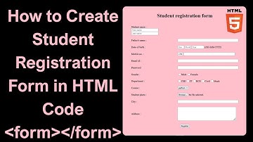 How to Make Student Registration Form in HTML | HTML Tutorial For Beginners