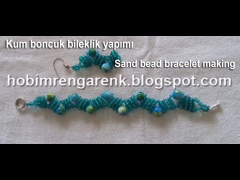 Kum boncuk bileklik yapımı -- Sand bead bracelet making -- DIY -- Kendin yap