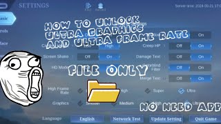 How to unlock ultra graphics and ultra frame rate in ml‼️ | without root | no need app