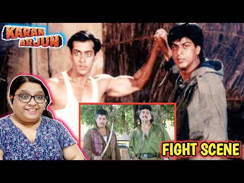 KARAN ARJUN Movie Scenes Reaction 4 Karan Arjun Fight Scene Reaction Karan Arjun Comedy Scenes
